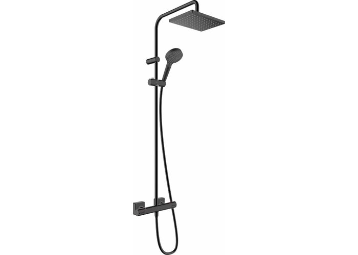 Душевая система Hansgrohe Vernis Shape Showerpipe 230, 1jet, термостат, матовый черный, 26286670