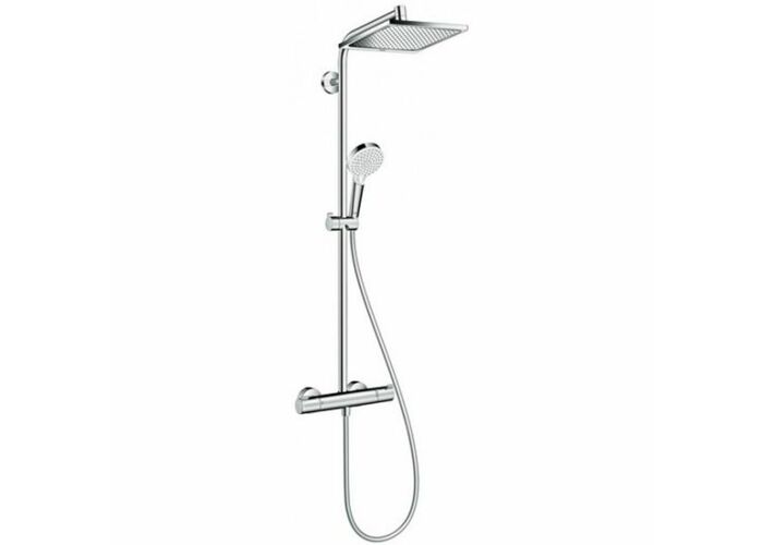 Душевая система с термостатом Hansgrohe Crometta E 240 Showerpipe, EcoSmart, 27281000