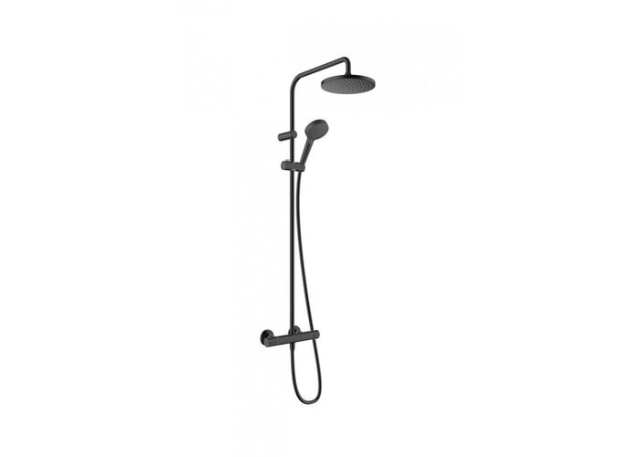 Душевая система с термостатом Hansgrohe Vernis Blend Showerpipe 200, матовый черный, 26276670