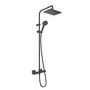 Душевая система с термостатом Hansgrohe Vernis Shape Showerpipe 230, EcoSmart, черный матовый, 26097670