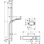 Душевой набор Hansgrohe Pulsify Select 105 Relaxation, штанга 90 см, 3j, 24270000