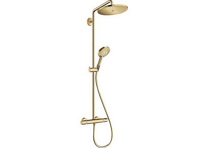 Душевой набор с термостатом Hansgrohe Croma Select S 280, EcoSmart, золото полированное, 26891990