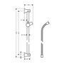 Душевая штанга Hansgrohe Classic Unica, шланг 65 см, 27617820