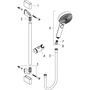 Душевая стойка Hansgrohe Pulsify Relaxation 105, 3jet, штанга 65 см, белый матовый, 24160700