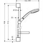 Душевой набор Hansgrohe Croma 100 Vario, EcoSmart, Unica 90 см, 27653000
