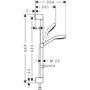 Душевой набор Hansgrohe Croma Select E Vario, штанга 65 см, с мыльницей, 26586400