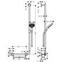Душевой набор Hansgrohe Raindance 120, 3jet, штанга 110 см, правый, 26326000