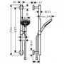 Душевой набор Hansgrohe Raindance 120, 3jet, штанга 65 см, 26320000