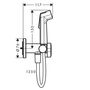 Гигиенический душ Hansgrohe Bidette S, 1jet, шланг и держатель, хром, 29232000