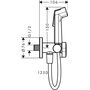 Гигиенический ручной душ Hansgrohe Bidette 1jet S EcoSmart+, с шлангом 125 см и держатель, 29230000