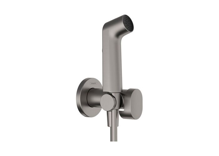 Гигиенический ручной душ Hansgrohe Bidette S EcoSmart, шланг 125 см, держатель, черный хром, 29232340