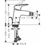 Смеситель для биде Hansgrohe Logis 70, с сливным гарнитуром, 71203000