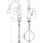 Кухонный смеситель Hansgrohe Focus M42-180, с душем, 2jet, 71801000