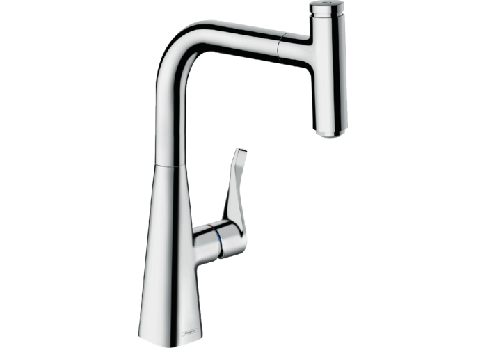 Кухонный смеситель Hansgrohe Metris S 240, с вытяжным изливом, 14857000