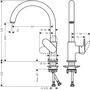 Кухонный смеситель Hansgrohe Vernis Blend M35 260, матовый черный, 71870670