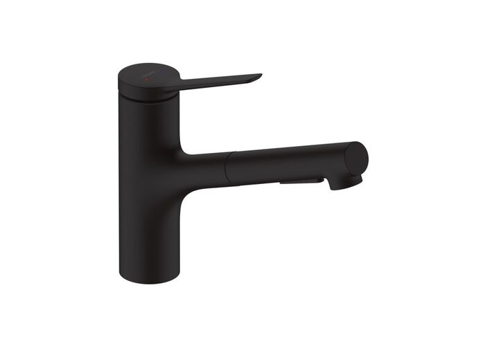 Кухонный смеситель Hansgrohe Zesis M33, 150 с вытяжным душем, черный матовый, 74800670
