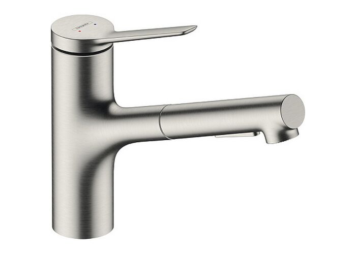 Кухонный смеситель Hansgrohe Zesis M33, 150 с вытяжным душем, нержавеющая сталь, 74800800