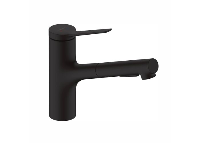 Кухонный смеситель Hansgrohe Zesis M33, 150 с вытяжным душем, sBox lite, черный матовый, 74803670
