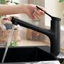 Кухонный смеситель Hansgrohe Zesis M33, 150 с вытяжным душем, sBox lite, черный матовый, 74803670