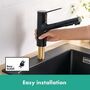 Кухонный смеситель Hansgrohe Zesis M33, 150 с вытяжным душем, sBox lite, черный матовый, 74803670