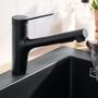 Кухонный смеситель Hansgrohe Zesis M33, 150 с вытяжным душем, sBox lite, черный матовый, 74803670