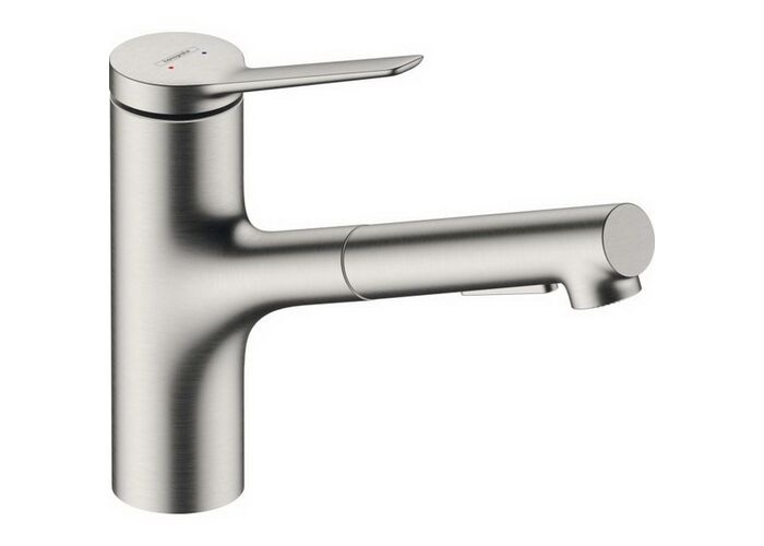 Кухонный смеситель Hansgrohe Zesis M33, 150 с вытяжным душем, sBox lite, нержавеющая сталь, 74803800