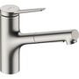 Кухонный смеситель Hansgrohe Zesis M33, 150 с вытяжным душем, sBox lite, нержавеющая сталь, 74803800