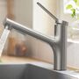 Кухонный смеситель Hansgrohe Zesis M33, 150 с вытяжным душем, sBox lite, нержавеющая сталь, 74803800