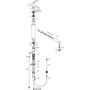 Кухонный смеситель Hansgrohe Zesis M33, 160 с вытяжным душем, нержавеющая сталь, 74801800