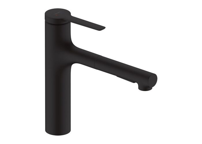 Кухонный смеситель Hansgrohe Zesis M33, 160 с вытяжным душем, sBox lite, черный матовый, 74804670