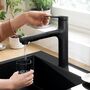 Кухонный смеситель Hansgrohe Zesis M33, 160 с вытяжным душем, sBox lite, черный матовый, 74804670