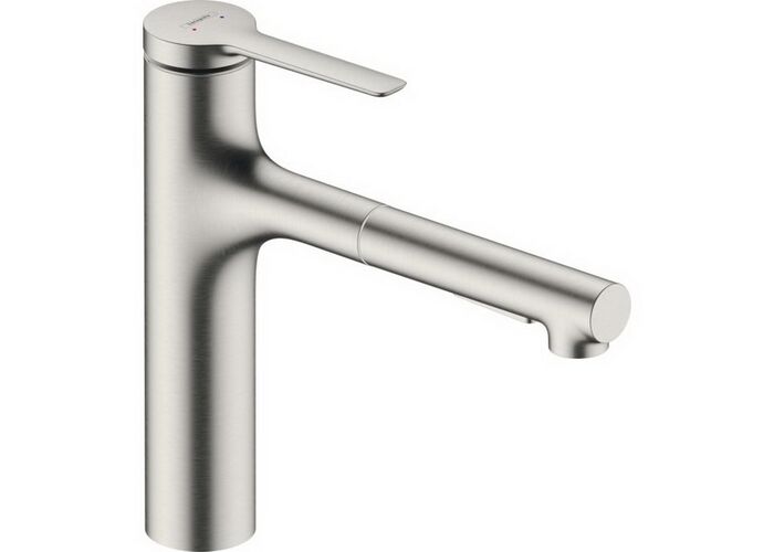 Кухонный смеситель Hansgrohe Zesis M33, 160 с вытяжным душем, sBox lite, нержавеющая сталь, 74804800