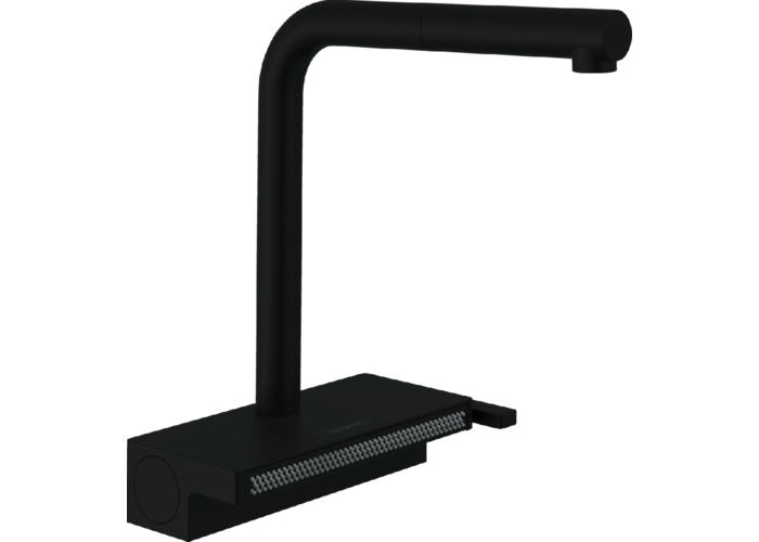 Смеситель для кухни Hansgrohe Aquno Select M81 250, высокий излив, черный, 73830670