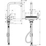 Смеситель для кухни Hansgrohe Aquno Select M81 250, высокий излив, нерж, 73836800