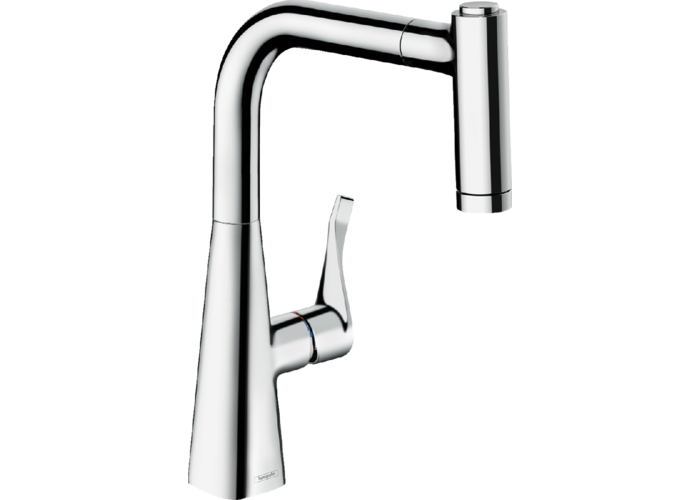 Смеситель для кухни Hansgrohe Metris M71 220, с вытяжным душем, 73800000
