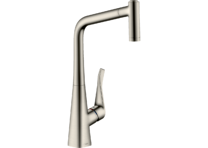 Смеситель для кухни Hansgrohe Metris M71 320, с вытяжным душем, нерж, 73801800