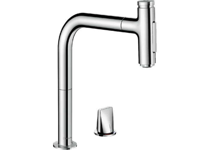 Смеситель для кухни Hansgrohe Metris Select M71 200, с вытяжным душем, 73819000