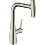 Смеситель для кухни Hansgrohe Metris Select M71 240, с вытяжным душем, нерж, 73822800
