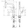 Смеситель для кухни Hansgrohe Metris Select M71 240, с вытяжным душем, нерж, 73822800