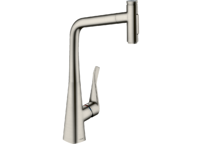 Смеситель для кухни Hansgrohe Metris Select M71 320, с вытяжным душем, нерж, 73820800
