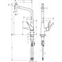 Смеситель для кухни Hansgrohe Metris Select M71 320, с вытяжным душем, нерж, 73820800