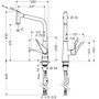 Смеситель для кухни Hansgrohe Metris, выдвижной излив, сталь, 14820800