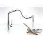 Смеситель для кухни Hansgrohe Metris, выдвижной излив, сталь, 14820800