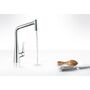 Смеситель для кухни Hansgrohe Metris, выдвижной излив, сталь, 14820800