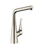 Смеситель для кухни Hansgrohe Metris, выдвижной излив, сталь, 14821800