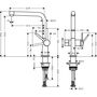 Смеситель для кухни Hansgrohe Talis M54 270, запорный вентиль, 72827000