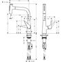 Смеситель для кухни Hansgrohe Talis Select M51 220, с вытяжным душем, нерж, 72824800