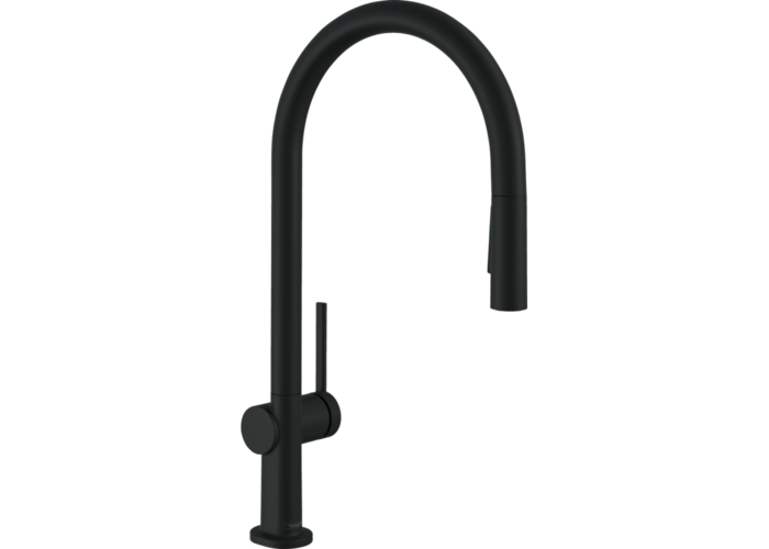 Смеситель кухонный Hansgrohe Talis M54, sBox, с вытяжным душем, черный, 72801670