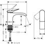 Кран холодной воды Hansgrohe Vivenis 80, без донного клапана, черный матовый, 75013670