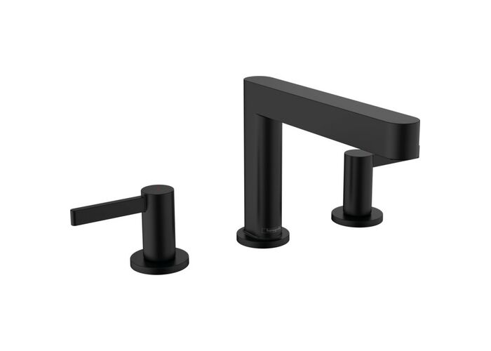 Смеситель Hansgrohe Finoris 110, с клапаном Push-Open, на 3 отв, черный матовый, 76033670